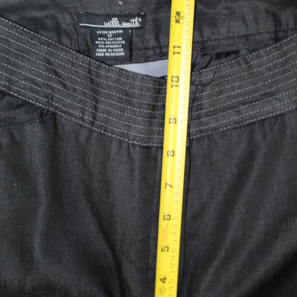Willi Smith Women's Sz 12 Black Wide Leg Mid Rise Pants EUC - Picture 4 of 6